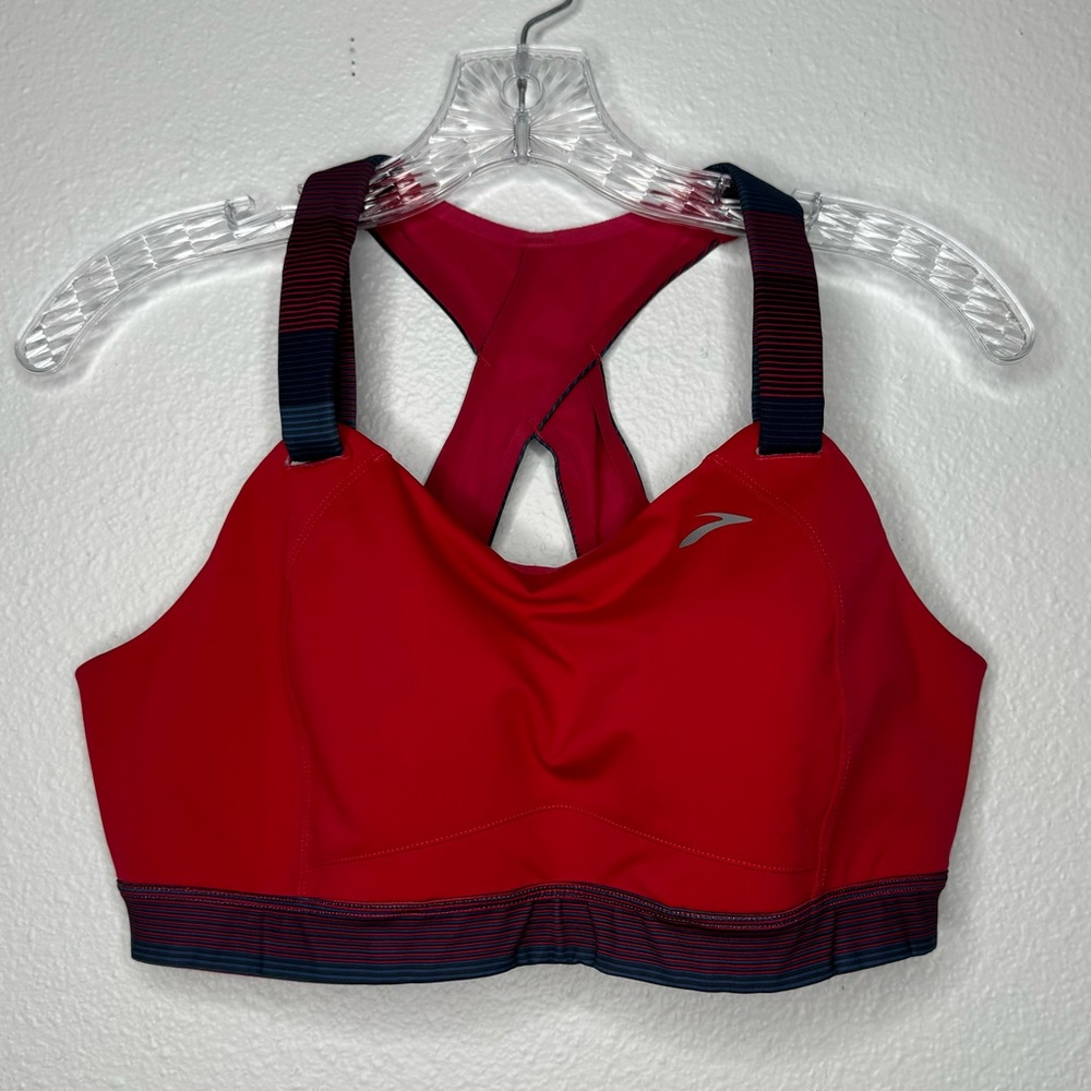 Brooks IUNO Bright Pink High Impact Running Sports Bra Unsure of Size